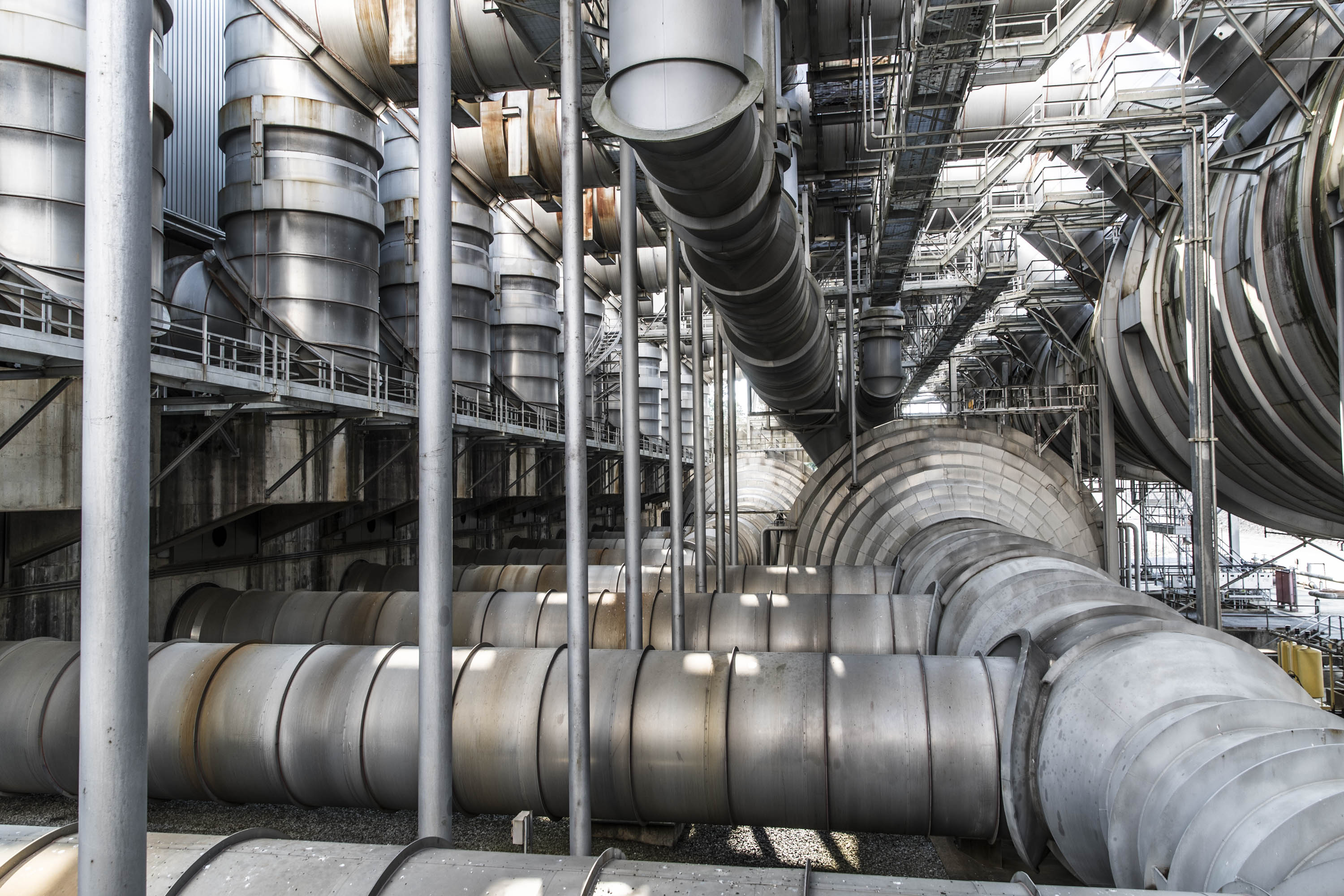 Large-scale industrial process infrastructure and ductwork